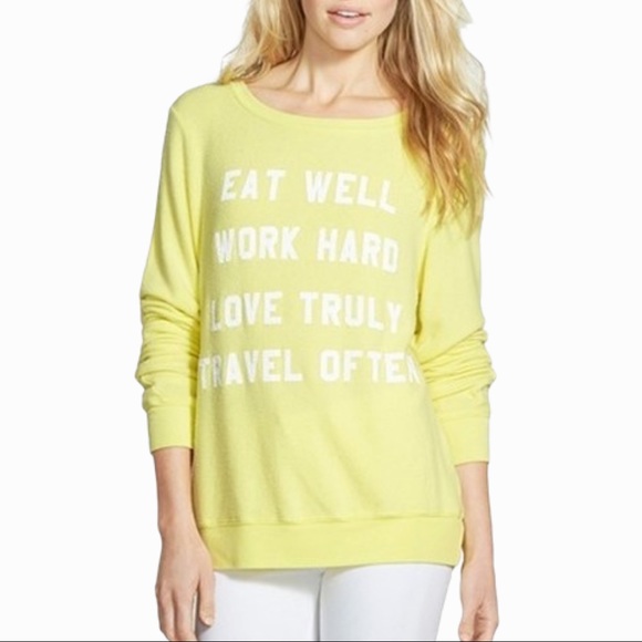 Wildfox Sweaters - Wildfox Nevada Mantra Yellow Sweatshirt